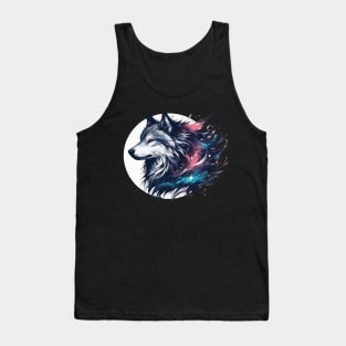 Wolf and moon artwork Tank Top